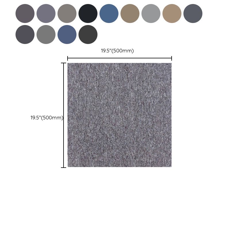 Carpet Tile Fade Resistant Non-Skid Solid Color Loose Lay Carpet Tile Living Room