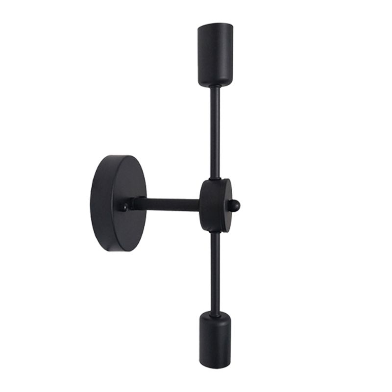 Black Modern Metal Wall Sconce Cylinder Shape Vanity Lamp for Bathroom