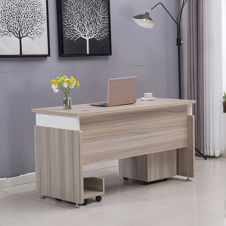 Manufactured Wood Rectangular Computer Desk with Cable Management and Keyboard Tray