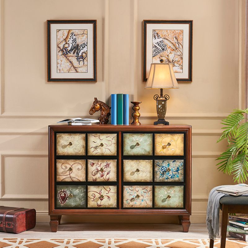 Mid-century Modern 16.14"Wide Accent Chest, Wooden Rectangle Side Cabinet