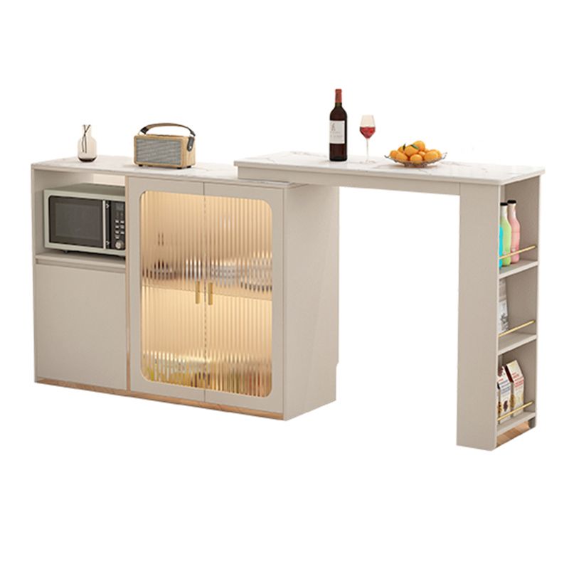 Modern Rectangle Bar Table Set 1/3 Pcs Rotatable Swivel Bar Table with Stools