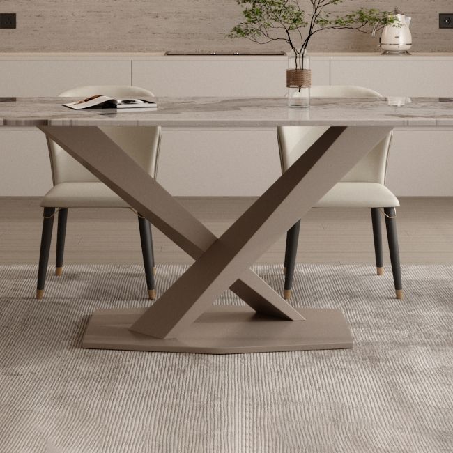 Glam Dining Set 1/3/4 Pcs Gold Rectangle Dining Table with Upholstered Chairs