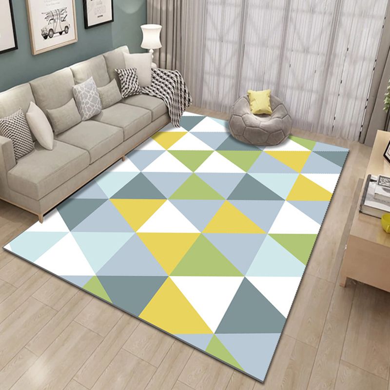 Novelty 3D Printing Geometric Rug Multi Colored Modern Rug Polyester Stain Resistant Non-Slip Machine Washable Rug for Room