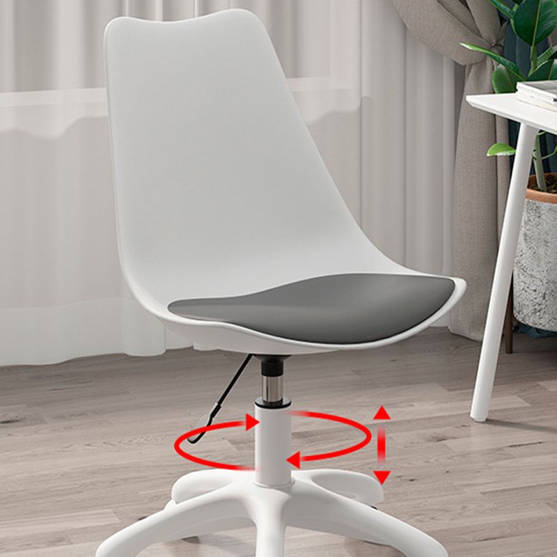 Modern White Nylon Desk Chair with Low Back Home Office Chair