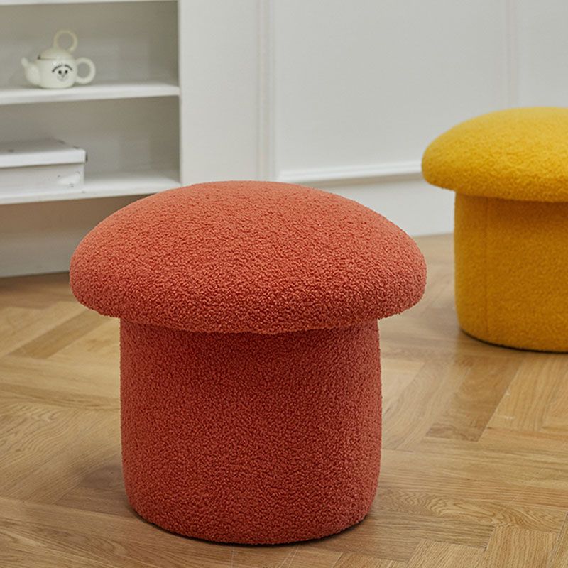 Solid Color Flannel Standard Stool Modern Style Simple Mushroom Stool