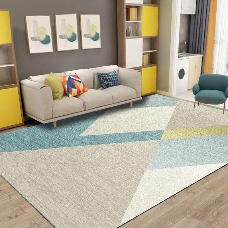 Casual Western Rug Multicolor Geo Printed Area Carpet Non-Slip Backing Machine Washable Rug for Living Room