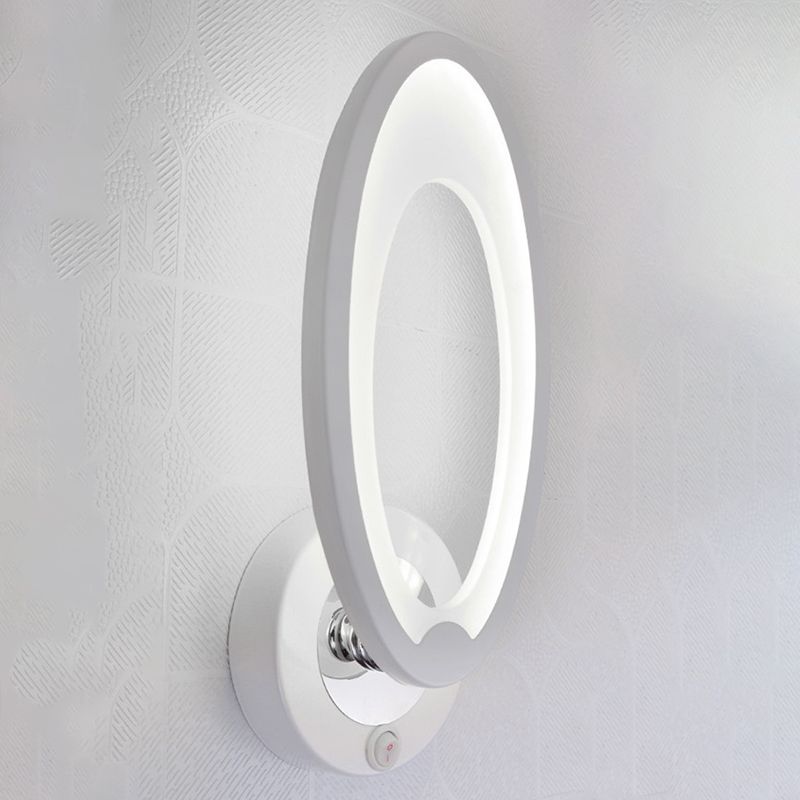 Amplia de la pared LED blanca acrílica en la lámpara de pared geométrica de hierro forjado de estilo conciso moderno para espacios interiores