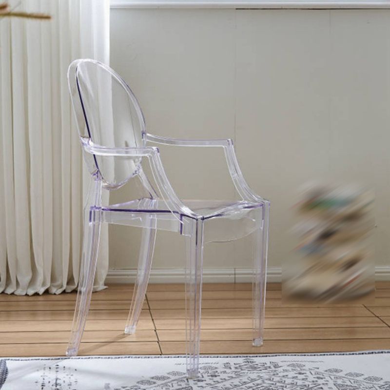 Scandinavian Plastic Dining Chairs Open Back Home Dining Side Chair
