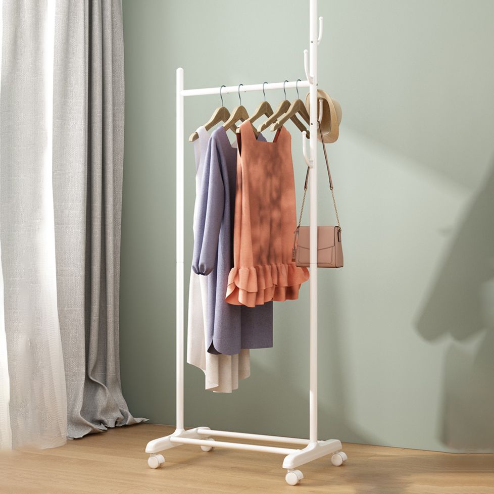 Black and White Steel Armoire Modern Style Cabinet with Clothing Rod