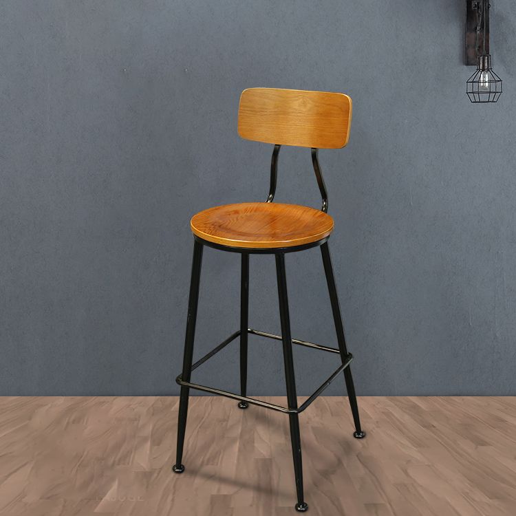 Taburetes de mostrador negro industrial barra de madera de hierro taburetes de bristol con asiento redondo