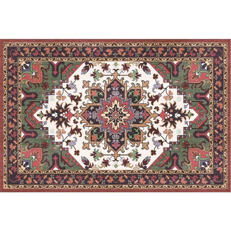 Boho-Chic Parlor Rug Multi Color Geometric Print Carpet Polypropylene Machine Washable Non-Slip Backing Rug