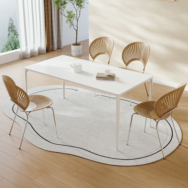 Scandinavian Dining Table Set 1/4/5 Pieces with Metal Base Kitchen Furniture Set
