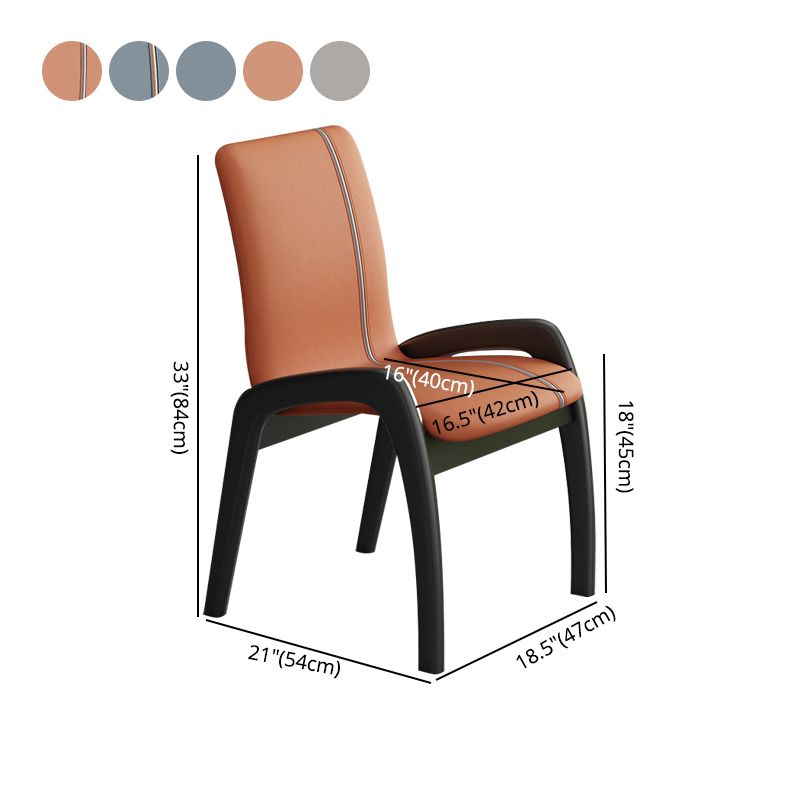 Silla de comedor de madera moderna, sillas laterales tapizadas sin brazos para restaurante (juego de 2)