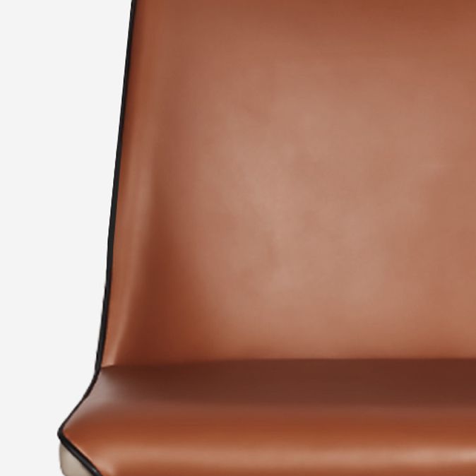 Sillas sin brazos con respaldo sólido contemporáneo, sillas de comedor de cuero para cocina