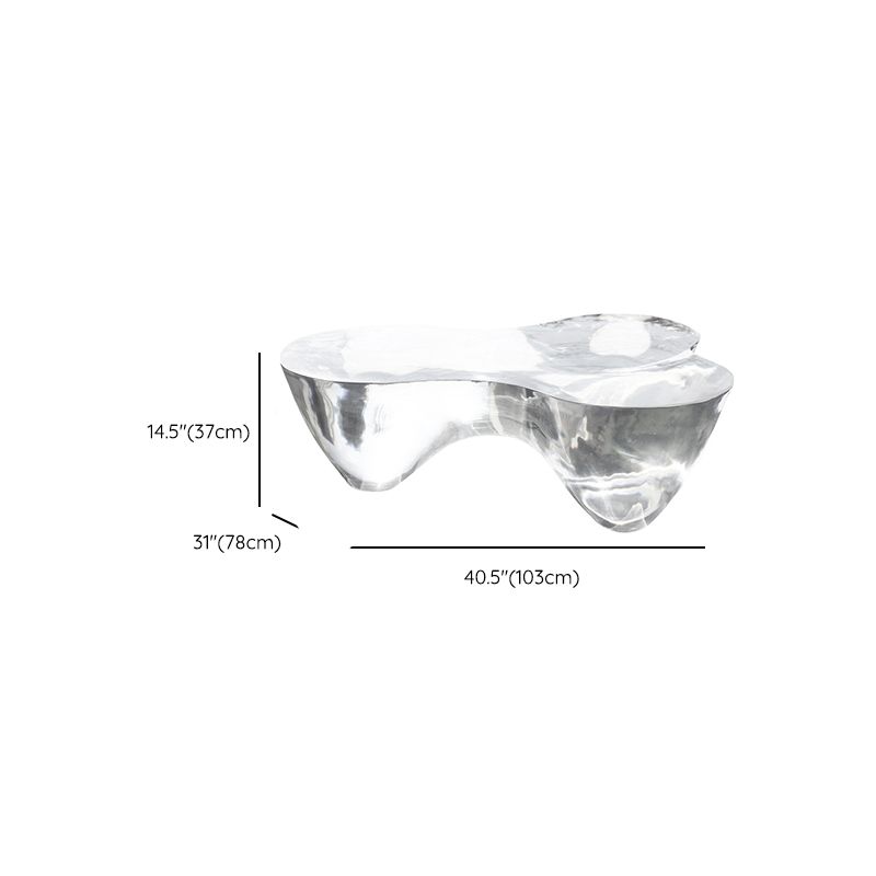3 Legs Clear Contemporary Acrylic Single Coffee Cocktail Table