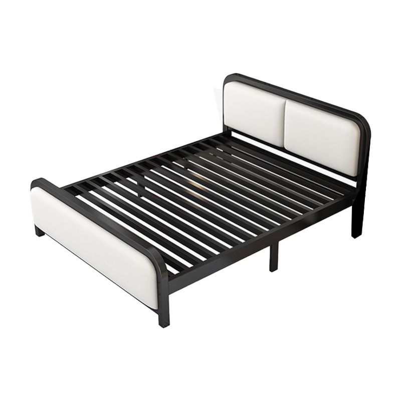 Glam Metal Upholstered Panel Headboard Rectangular Standard Bed