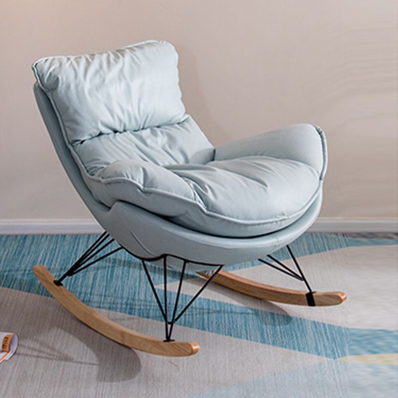 Leisure Rocking Chair Velvet Pure Color Indoor Rocker Chair with Ottoman