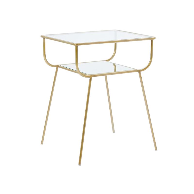 Contemporary Open Storage Night Table 1 Shelf Metal Nightstand ,23.6" Tall