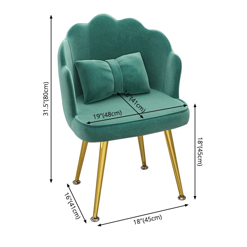 Modern Dining Side Chair with Metal Legs Solid Back Armchair for Home Use