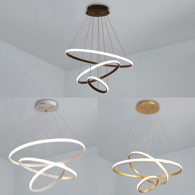 Modern Simplicity Orbit Pendant Chandelier Acrylic Hanging Light Fixture for Living Room