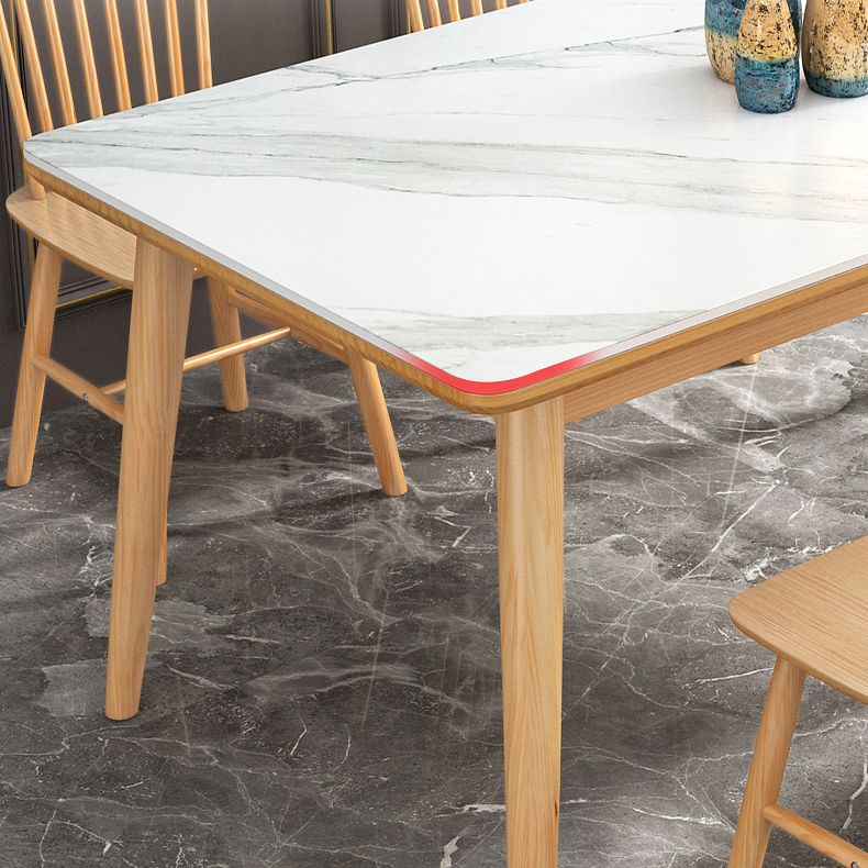 Einfachheit Home Sintered Stone Esstisch Rechteck Form Esstisch mit 4 Beinen Basis