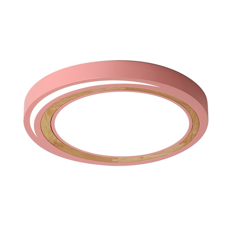 Acrylique Circle LED Ceiling Mount Light Macaron Style Ceiling Lamp for Boys Girls Bedroom