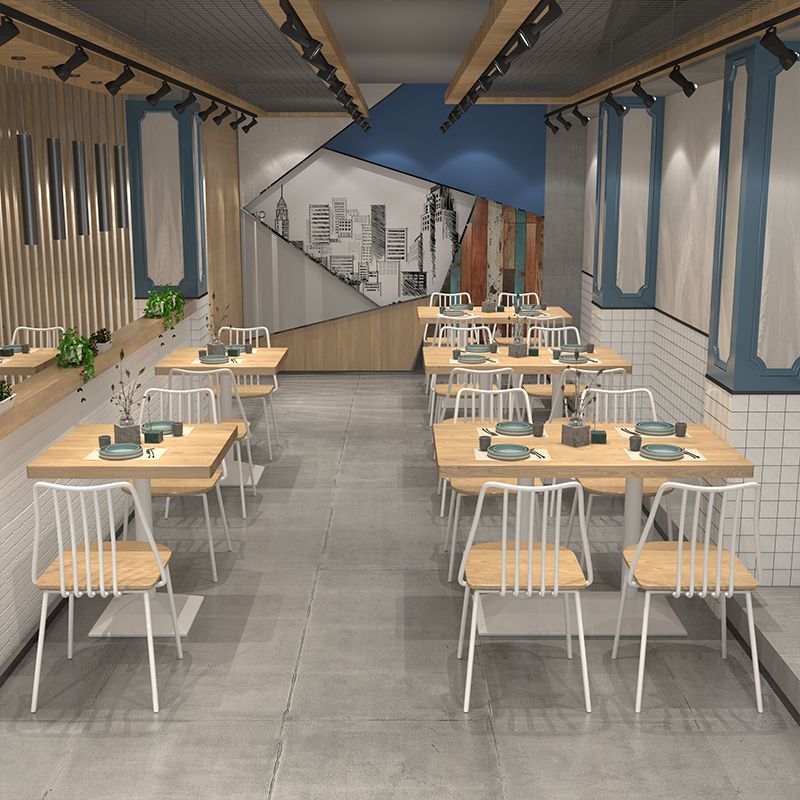 Mesa de comedor de estilo industrial, colección de comedor de madera maciza de pino para interiores
