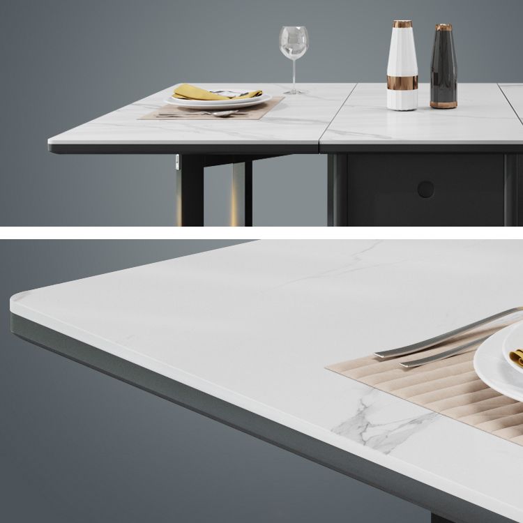 Mesa de comedor plegable Mesa rectangular moderna con base de almacenamiento (solo mesa)