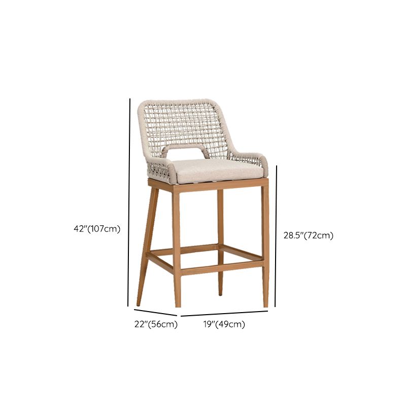 Tropical Patio Dining Side Chair Armless Rattan Outdoors Dining Chairs