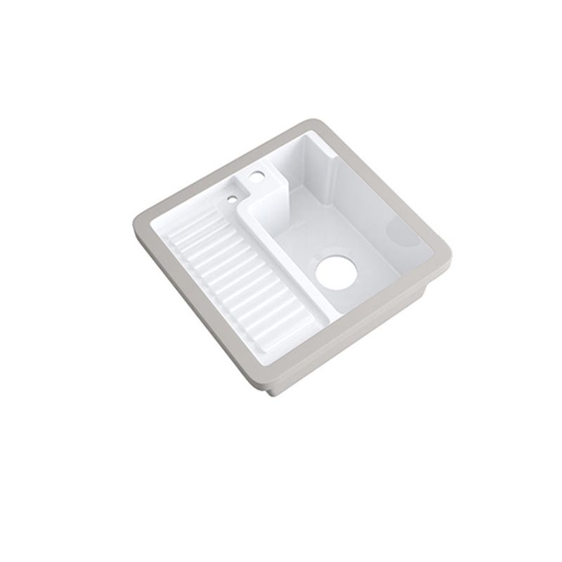 Modern Bathroom Sink Porcelain Rectangular Undermount Bathroom Sink with Pop-Up Drain