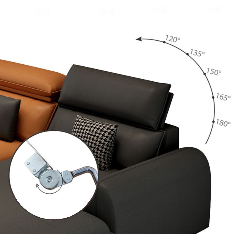 137.8" L√ó 68.90" W √ó 32.68" H Faux Leather Sectional Stain-Resistant Sofa and Chaise