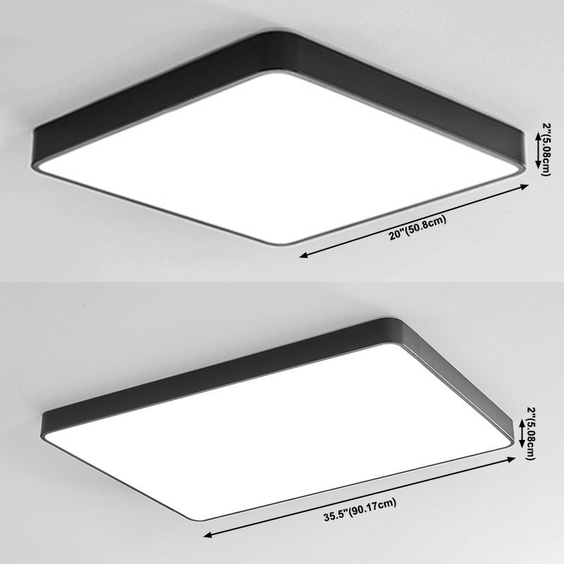 Metal Retangular Shade Flush Mount Llight Modren Style1 Head Flush Mount