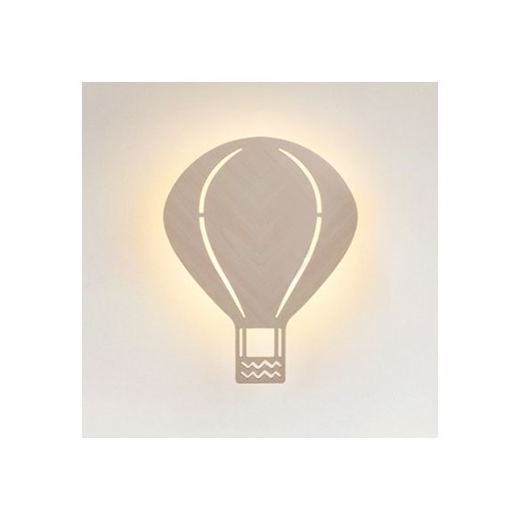 Mooi beige muurlicht cartoon patroon houten led muurlamp voor woonkamer kinderkamer
