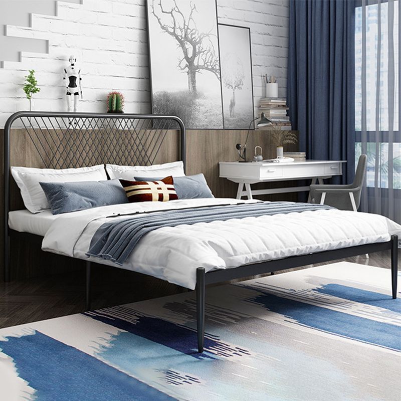 Minimalist Iron Open-Frame Bed Luxurious Metallic Princess Bed Frame