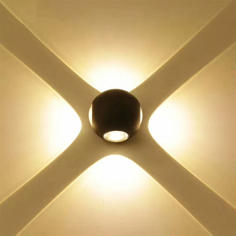 Ball Shape Wall Light Modern Style Metal 1/2/4 Lights Sconce in Black