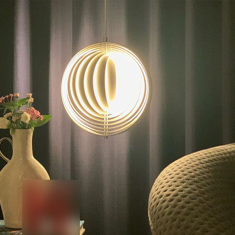 Modern Moon-shaped Shade Hanging Light Household Metallic Art Pendent Light