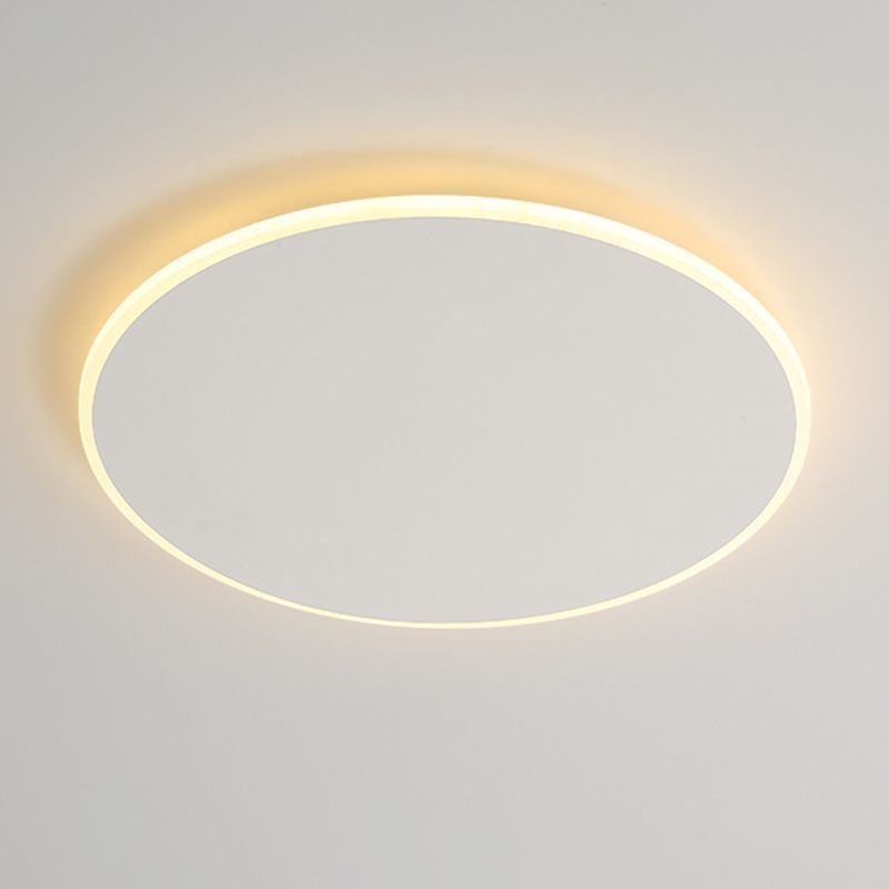 Single White Modern Flush Mount Lighting Circle LED Ceiling Light for Bedroom