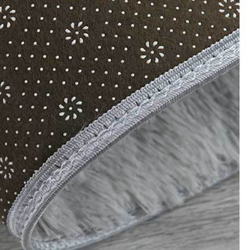 Modern Plain Carpet Living Room Rug Polyester Stain Resistant Shag Rug