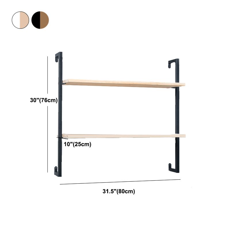 Industrial Wall Mounted Bookshelf Iron Frame Solid Wood Shelf Bookshelf