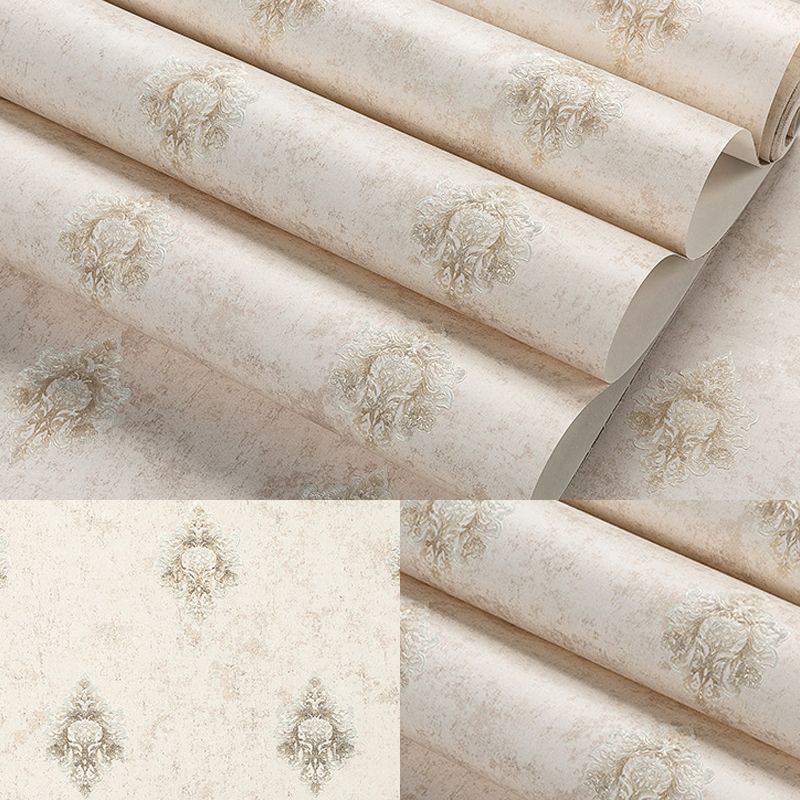 Papier peint antique de couleur douce, revêtement mural damassé de 33 pi de longueur x 20,5 po de largeur pour la décoration intérieure