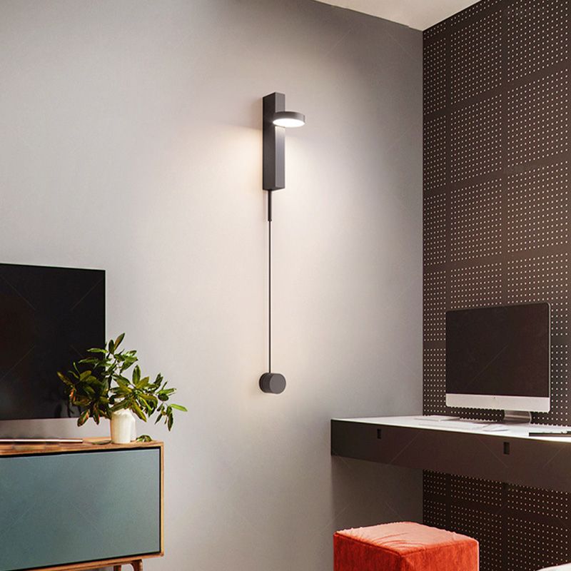 Zeitgenössische einfache Metallwand -Wandleuchte einzelnes Licht rotierendes Wandlicht für Wohnzimmer