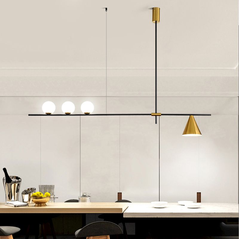 Luces colgantes de cocina modernas luces colgantes de isla esférica vidrio blanco