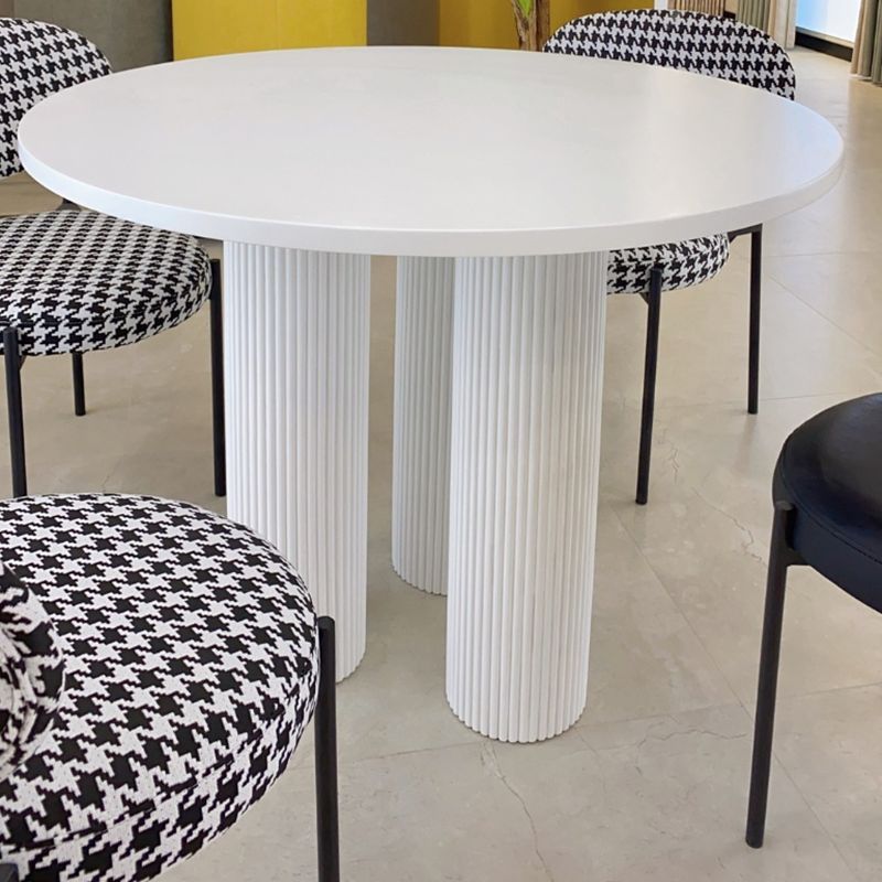 Modern Style Round Rock Slate/wood Table with 3 Legs Base Coffee Table