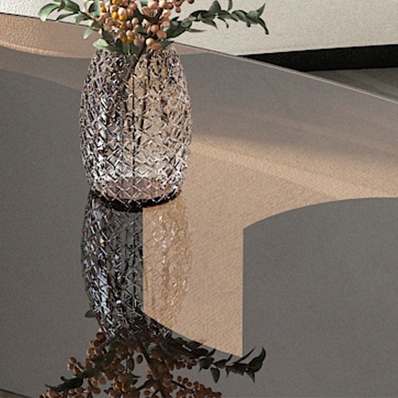 Contemporary Oval Top Coffee Table with Abstract Base Cocktail Table
