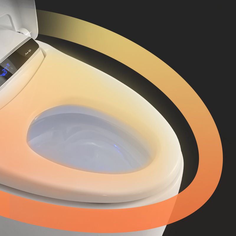 20" H Elongated Floor Mount Bidet Antimicrobial Smart Bidet Toilet Seat in White