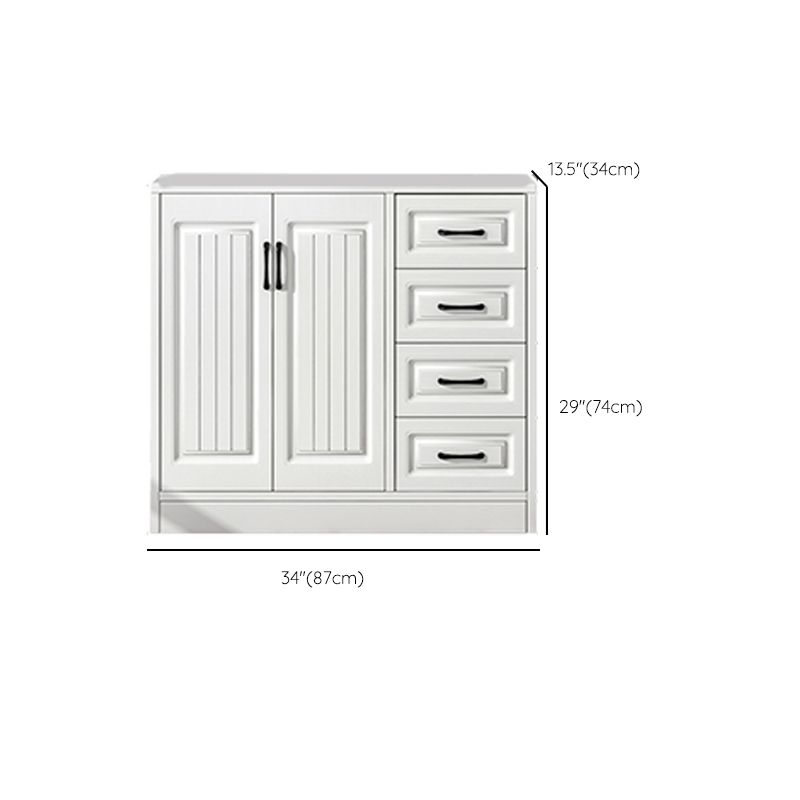 White Engineered Wood Dining Server Modern Buffet Server with Drawers
