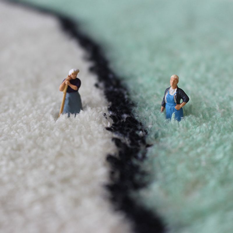 Brown Streak Indoor Rug Polyester Casual Rug Non-Slip Backing Rug for Drawing Room