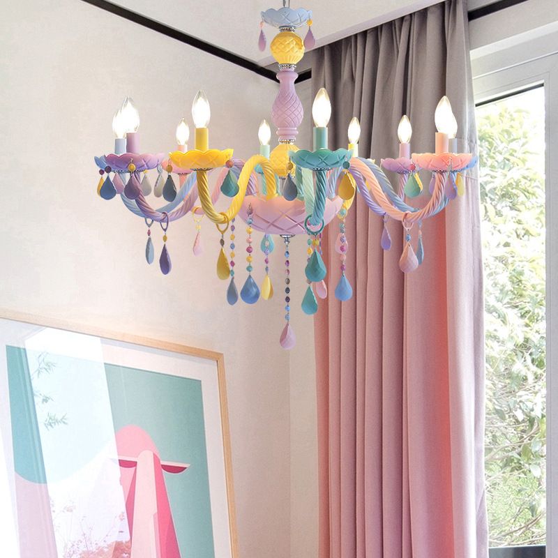 Nordic Macron Chandelier Candle Pending Pending Lighting Fixtures for Child Room