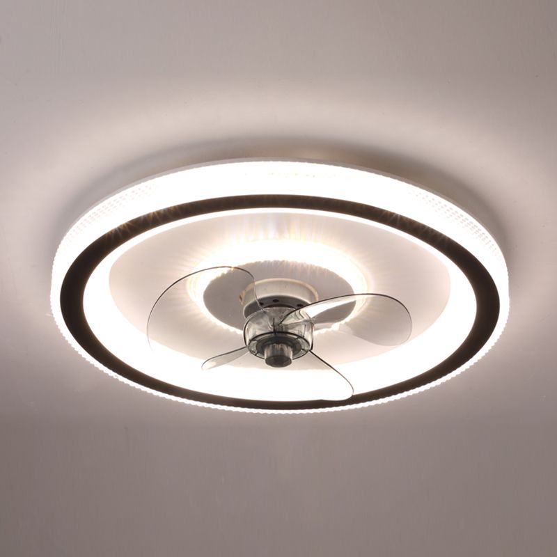 Nordic Style LED Fan Light Metal Round Flush Mount Light for Living Room