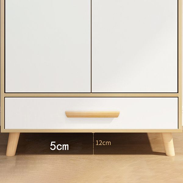 Modern Matte Finish Wardrobe for Home Wood Storage Cabinet with Hinged Door